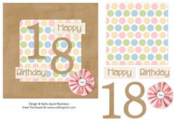 Female Polka - 18th Birthday Card