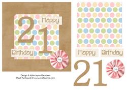 Female Polka - 21st Birthday Card