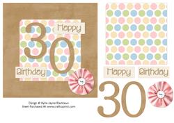 Female Polka - 30th Birthday Card