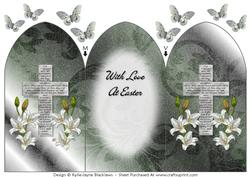 The Lord's Prayer on Cross 1 - Arch Tri Fold Card