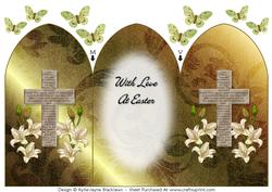 The Lord's Prayer on Cross 2 - Arch Tri Fold Card