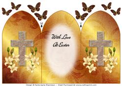 The Lord's Prayer on Cross 3 - Arch Tri Fold Card