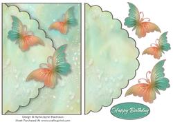 Fantasy Butterfly 1 - Mock Envelope Decoupage Card