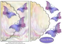 Fantasy Butterfly 3 - Mock Envelope Decoupage Card
