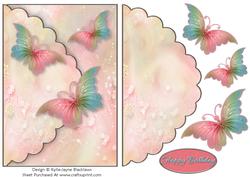 Fantasy Butterfly 4 - Mock Envelope Decoupage Card