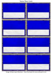 Graduation Blue Gold Black - Name Place Cards