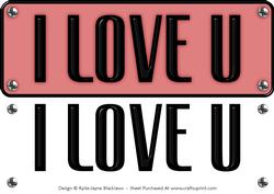 Large Dl - I Love U 2 - 3D Decoupage Card
