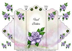 Lavender Rose - Feel Better - Scallop Top Tri Fold Card