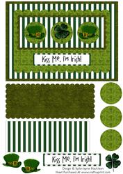 St. Patrick's 1 - Kiss Me, I'm Irish Decoupage Card