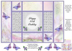 Fantasy Butterfly 3 - 95th Birthday - Tri Shutter Card