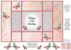 Fantasy Butterfly 4 - 85th Birthday - Tri Shutter Card