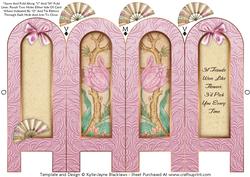 Vintage Floral 1b - Friends - Folded Screen Card