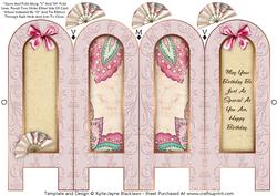 Vintage Floral 5a - Birthday - Folded Screen Card