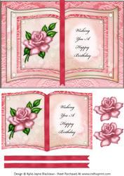 Pink Rose - Wishing You a Happy Birthday - Book Sheet