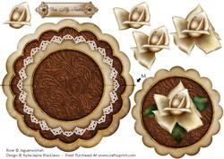 Cream Choc Rose for My Sister - Scallop Edge Wobble Card