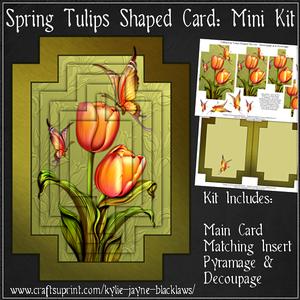 Spring Tulips Shaped Card Mini Kit