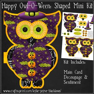 Happy Owl-o-ween Shaped Card Mini Kit