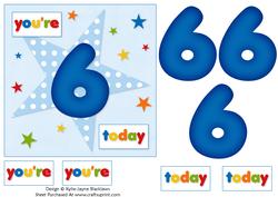Boys Starry 6th Birthday Quick Card