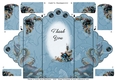 Autumn Blues - Thank You - Scallop Top Tri Fold Card
