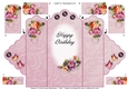 English Rose - Happy Birthday - Scallop Top Tri Fold Card