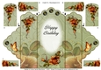 October Roses - Happy Birthday - Scallop Top Tri Fold Card