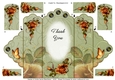 October Roses - Thank You - Scallop Top Tri Fold Card