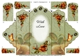 October Roses - With Love - Scallop Top Tri Fold Card