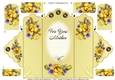 Yellow Roses - For You Mother - Scallop Top Tri Fold Card