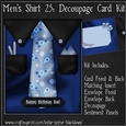 Mens Shirt 25 - Decoupage Card Kit