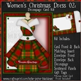 Womens Christmas Dress 02 - Decoupage Card Kit