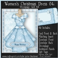 Womens Christmas Dress 04 - Decoupage Card Kit
