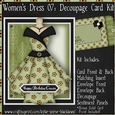 Womens Dress 07 - Decoupage Card Kit