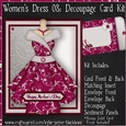 Womens Dress 08 - Decoupage Card Kit