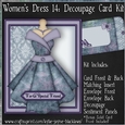 Womens Dress 14 - Decoupage Card Kit
