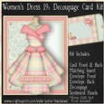 Womens Dress 19 - Decoupage Card Kit