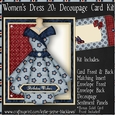 Womens Dress 20 - Decoupage Card Kit