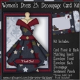 Womens Dress 25 - Decoupage Card Kit