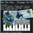 Blue Haze - Piano Shaped Decoupage Card Kit