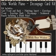Olde Worlde - Piano Shaped Decoupage Card Kit