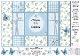 Fresh Blue Flowers - 21st Birthday - Tri Shutter Card