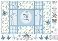 Fresh Blue Flowers - 35th Birthday - Tri Shutter Card