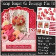 Teacup Bouquet 02 - Decoupage Mini Kit