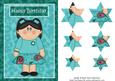 Turquoise and Teal Girls Happy Birthday Pyramid Card