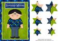 Green and Blue Boys Birthday Wishes Pyramid Card