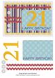Male Stripes - 21st Birthday Card