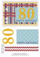 Male Stripes - 80th Birthday Card