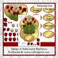 Tulip Field - Red Cream Gold - Scalloped Popup Card Kit