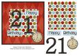 Male Polka - 21st Birthday Card