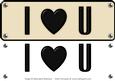 Large Dl - I Heart U 9 - 3D Decoupage Card