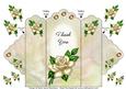 Cream Rose - Thank You - Scallop Top Tri Fold Card